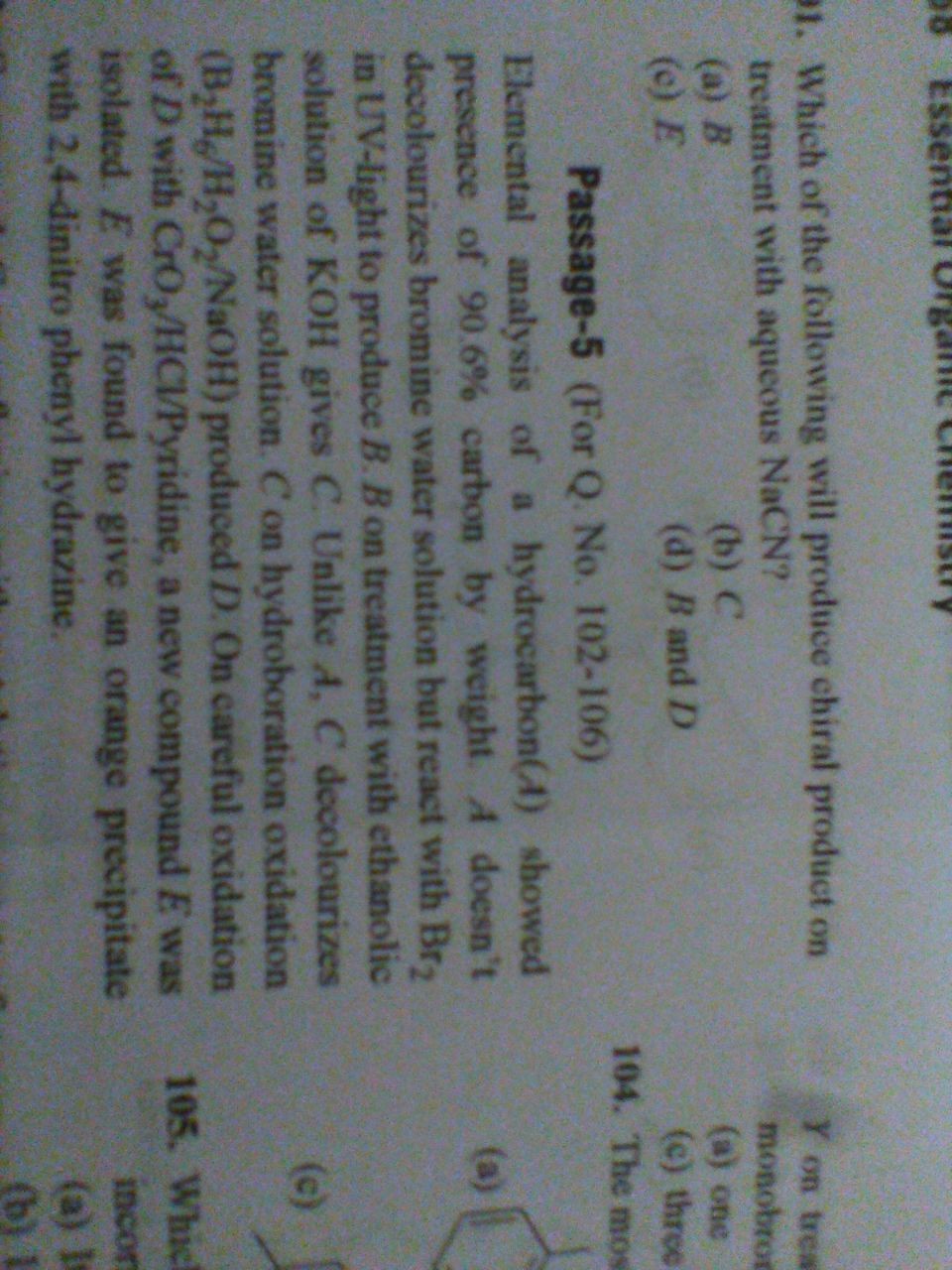 Question image for In the given image Find the organic compounds nam